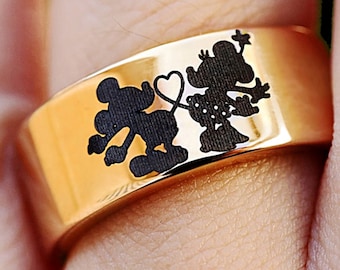Mickey Mouse Promise Ring, Disney Ring Wedding Band, Disney Engagement Ring,  Minnie Mouse Ring, Disney Proposal Ring, Disney Jewelry