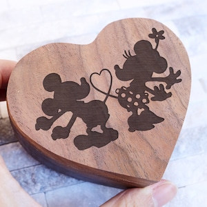 Disneyland Wedding Ring Box, Mickey Minnie Mouse Engagement Box, Disney Jewelry Box, Minnie Mouse Proposal Box, Disneyland GIft