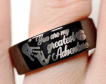 Disney Up Movie Wedding Band, Disney You Are My Greatest Adventure Ring, Disney Proposal Ring, Carl and Ellie Jewelry, Up Balloon Ring
