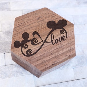 Disney Infinity Love Wedding Ring Box, Mickey Minnie Mouse Engagement Box, Disney Jewelry Box, Minnie Mouse Proposal Box, Disneyland GIft