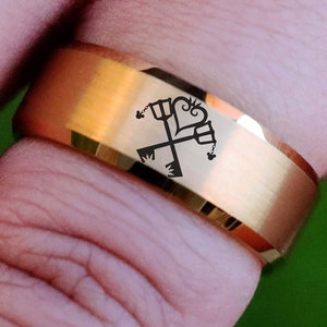 Engraved Kingdom Hearts Key Ring, Kingdom Hearts Wedding Ring, Kingdom Hearts Wedding Band, Kingdom Hearts Promise Ring