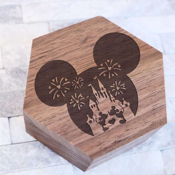 Disney Fireworks Ring Box, Disney Castle Wedding Ring Box, Disneyland Ring Box, Mickey Minnie Engagement Ring Box, Disneyland Gift