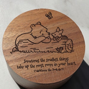 Winnie the Pooh Wedding Ring Box, Disney Engraved Princess Box, Tigger Piglet Wedding Band Box, Disneyland Proposal Box, Disney Gift