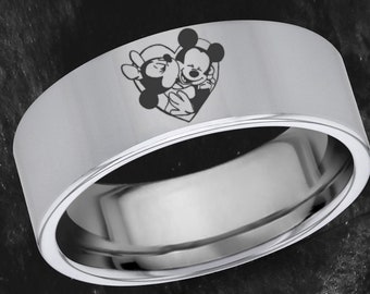 Anillo de boda de Disney, anillo de compromiso de Disney, anillo de Mickey Mouse, anillo de Minnie Mouse, anillo de propuesta de Disney, joyas de Disney, Disneyland