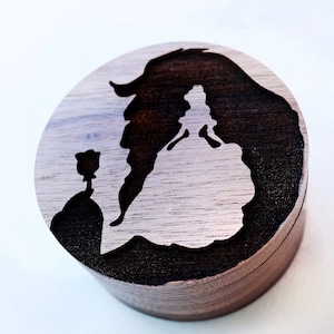 Beauty and the Beast Wedding Ring Box, Disneyland Jewelry Box, Disney Princess Engraved Wood Box, Disney Proposal Box Disney Engagement Box