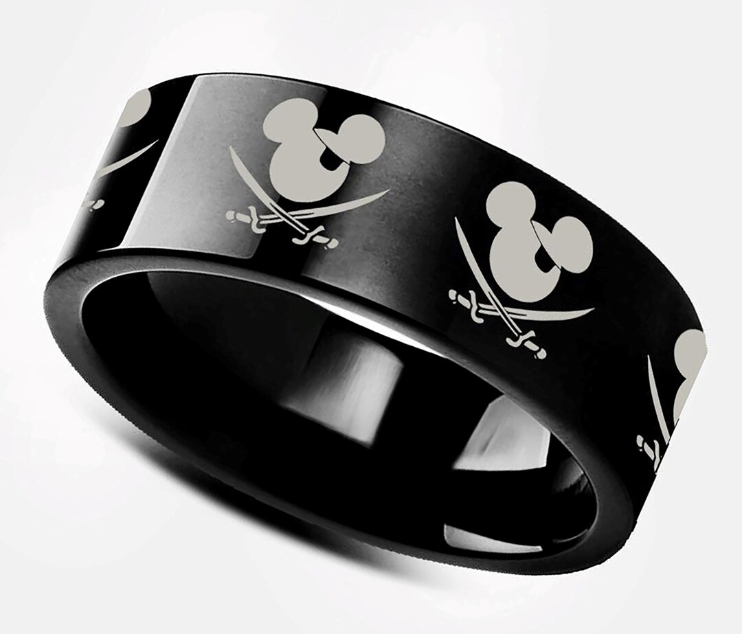 Mickey Mouse Pirate Ring, Disney Ring Wedding Band, Disney Engagement