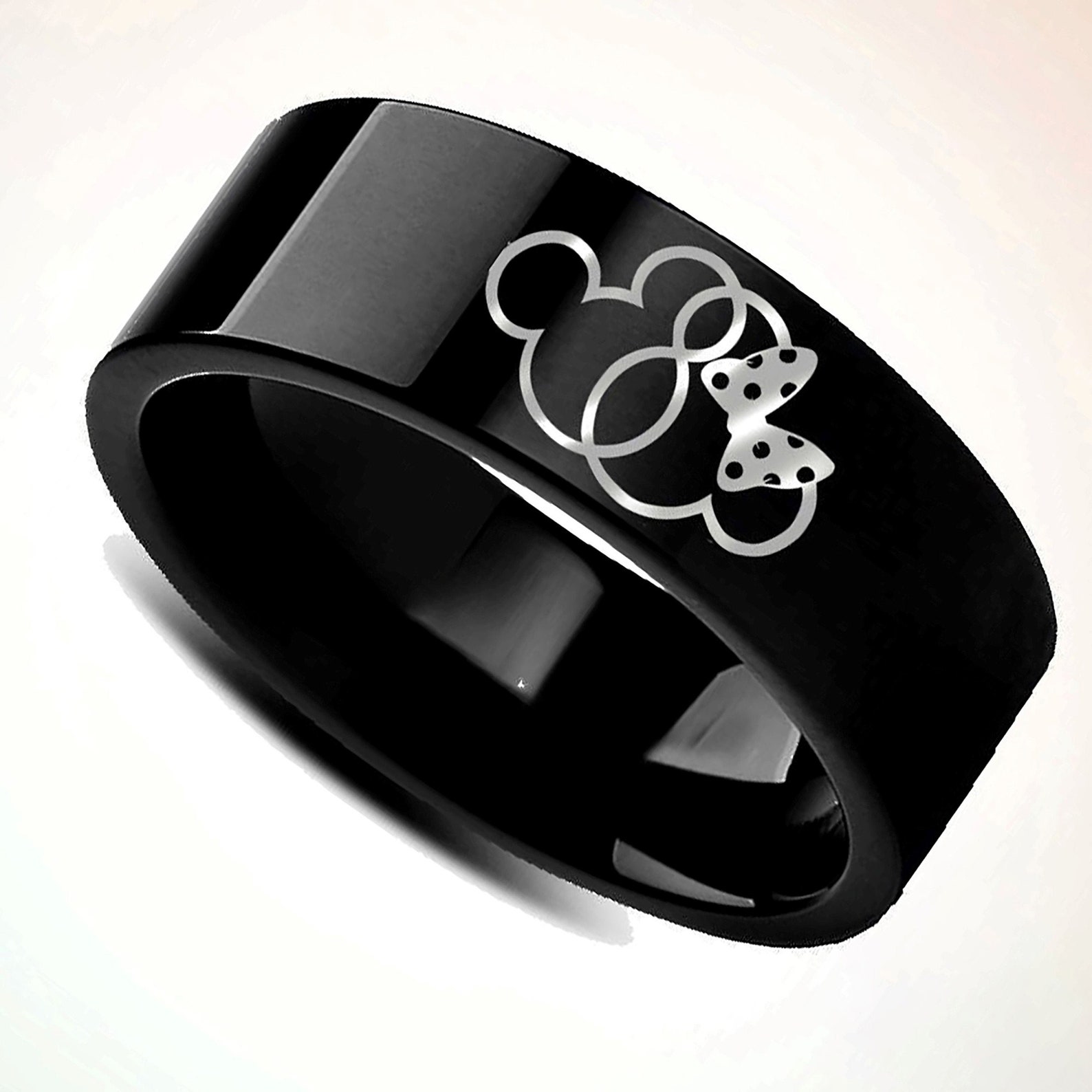 Mickey and Minnie Mouse Infinity Ring Disney Wedding Band