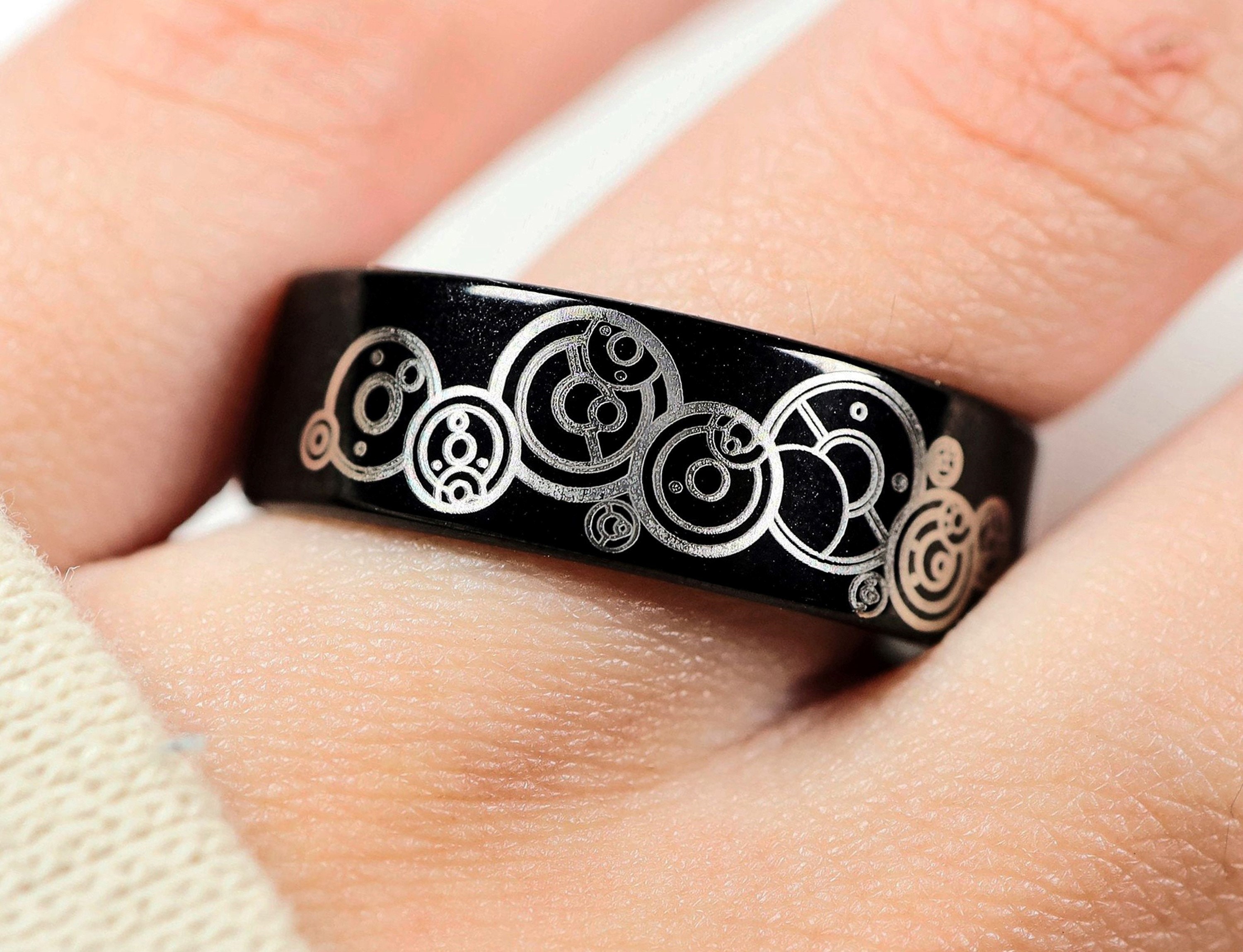 Dr. Who Wedding Band Dr. Who Wedding Ring Dr. Who Jewelry Dr Who Engagement Ring Gallifreyan Wedding Ring Dr. Who Ring