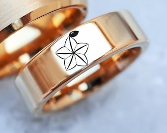 Engraved Kingdom Hearts Paopu Fruit Ring, Kairi Sora  Wedding Ring, Destiny Islands Wedding Band, Kingdom Hearts Soulmates Ring
