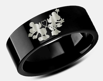 Disney Promise Ring Wedding Band, Disney Infinity Symbol Ring, Mickey Mouse Minnie Mouse Ring, Disney Proposal Ring, Disney Jewelry