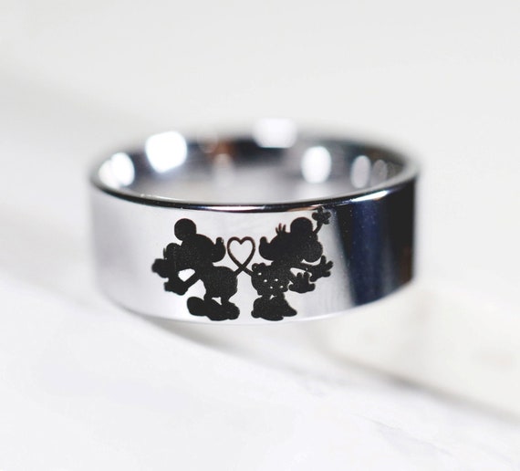 Disney Lilo Symbol Ring Anniversary Wedding Ring, Lilo Angel Wedding Band  Head Ring, Lilo and Stitch Promise Ring, Disney Proposal Ring