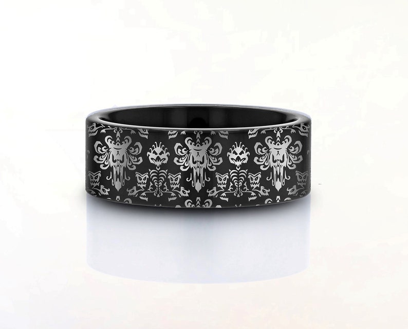 Disney Haunted Mansion Wedding Band Disney Engagement Ring Etsy