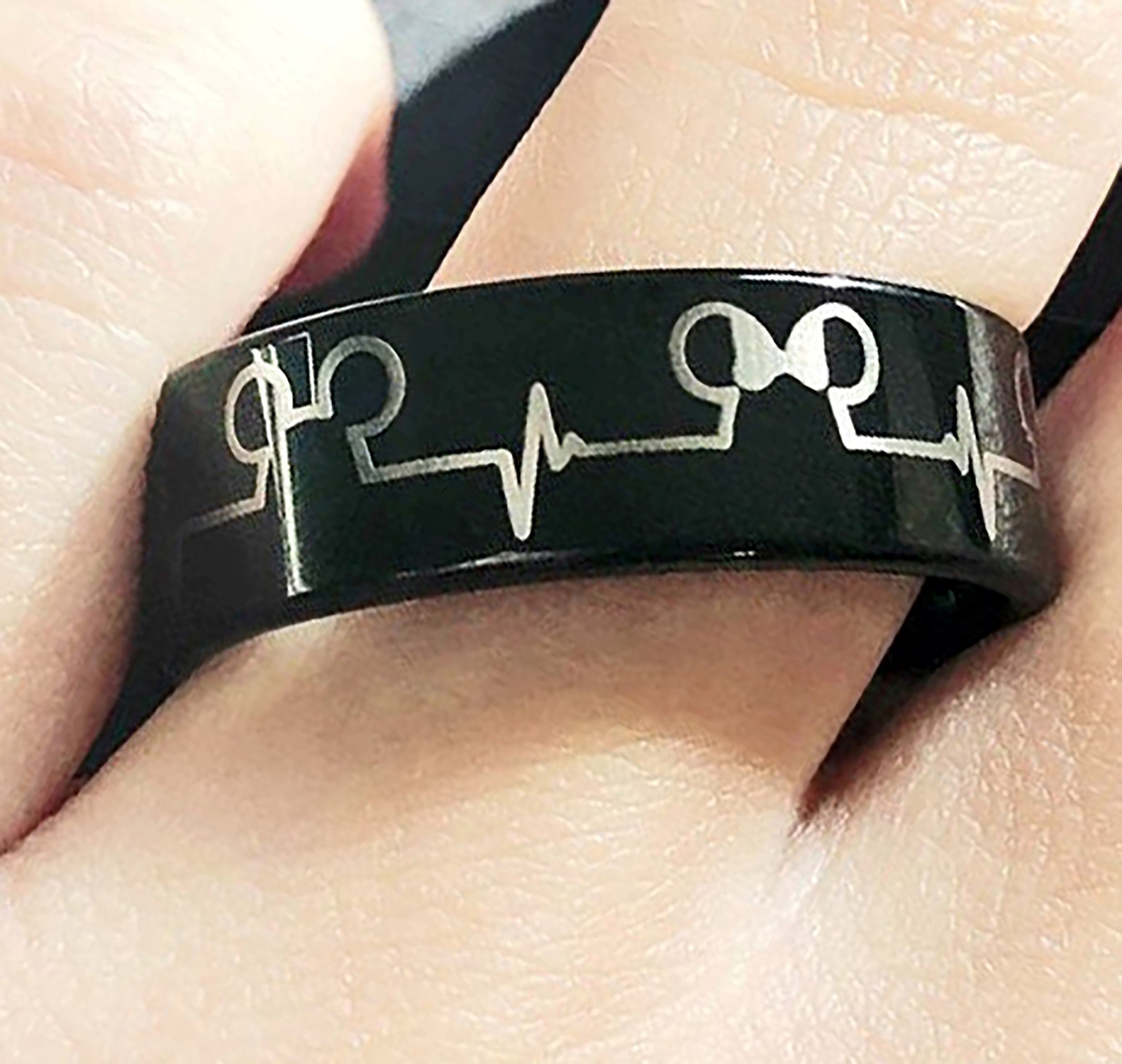 Mickey Mouse EKG Ring Disney Ring Wedding Band Disney Etsy UK