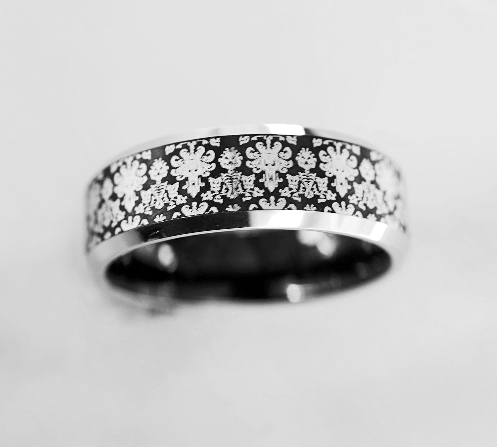 Disney Haunted Mansion Pattern Ring Disney Wedding Haunted Etsy