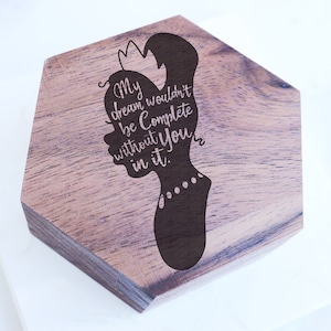 Caja para anillos de boda de la princesa y el sapo, caja para joyas de la princesa y el sapo de Disney, caja para propuestas de Disneyland, Vox grabado para bodas de Disney, Disney