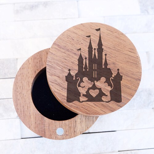 Mickey and Minnnie Mouse Wedding Ring Box Disneyland Jewelry Etsy