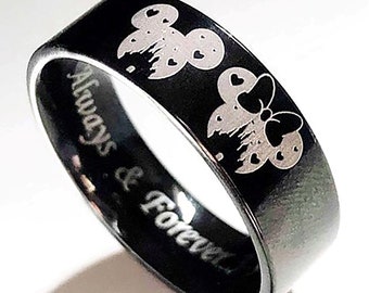 Anillo de boda de Disney, anillo de compromiso de Disney, anillo de Mickey Mouse, anillo de Minnie Mouse, anillo de propuesta de Disney, joyas de Disney, Disneyland