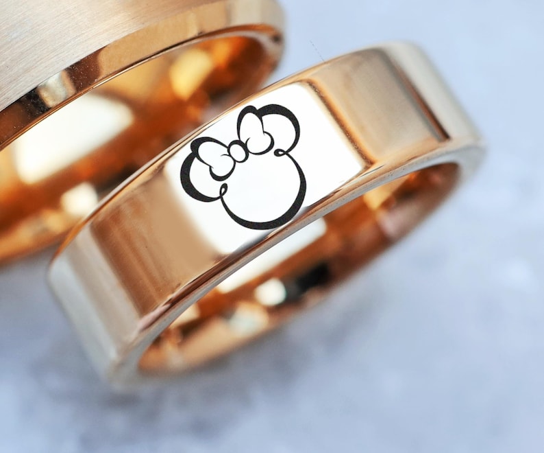 ミニーマウスヘッドディズニーリング、ミニーマウスプロポーズリング、ミニーヘッドシンボルリング、彼女へのミニーマウスギフト、ミニーマウスジュエリー 画像 1