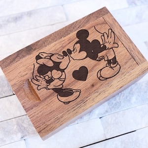 Mickey and Minnie Mouse Kiss Ring Box, Disney Castle Wedding Ring Box, Disneyland Ring Box, Mickey Minnie Engagement Ring, Disneyland