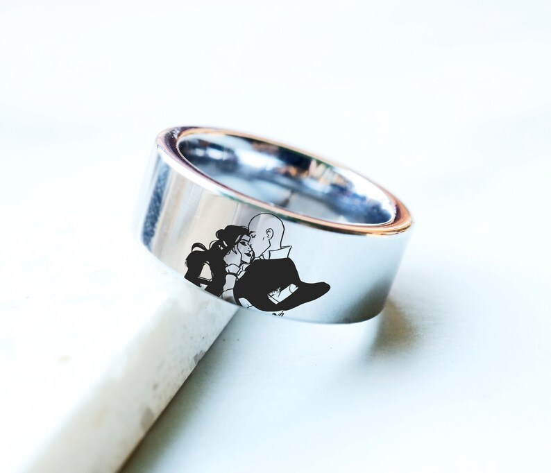 Anime Aang and Katara Wedding Band Avatar Airbender