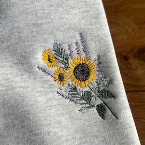Sunflower embroidery hoodie discount