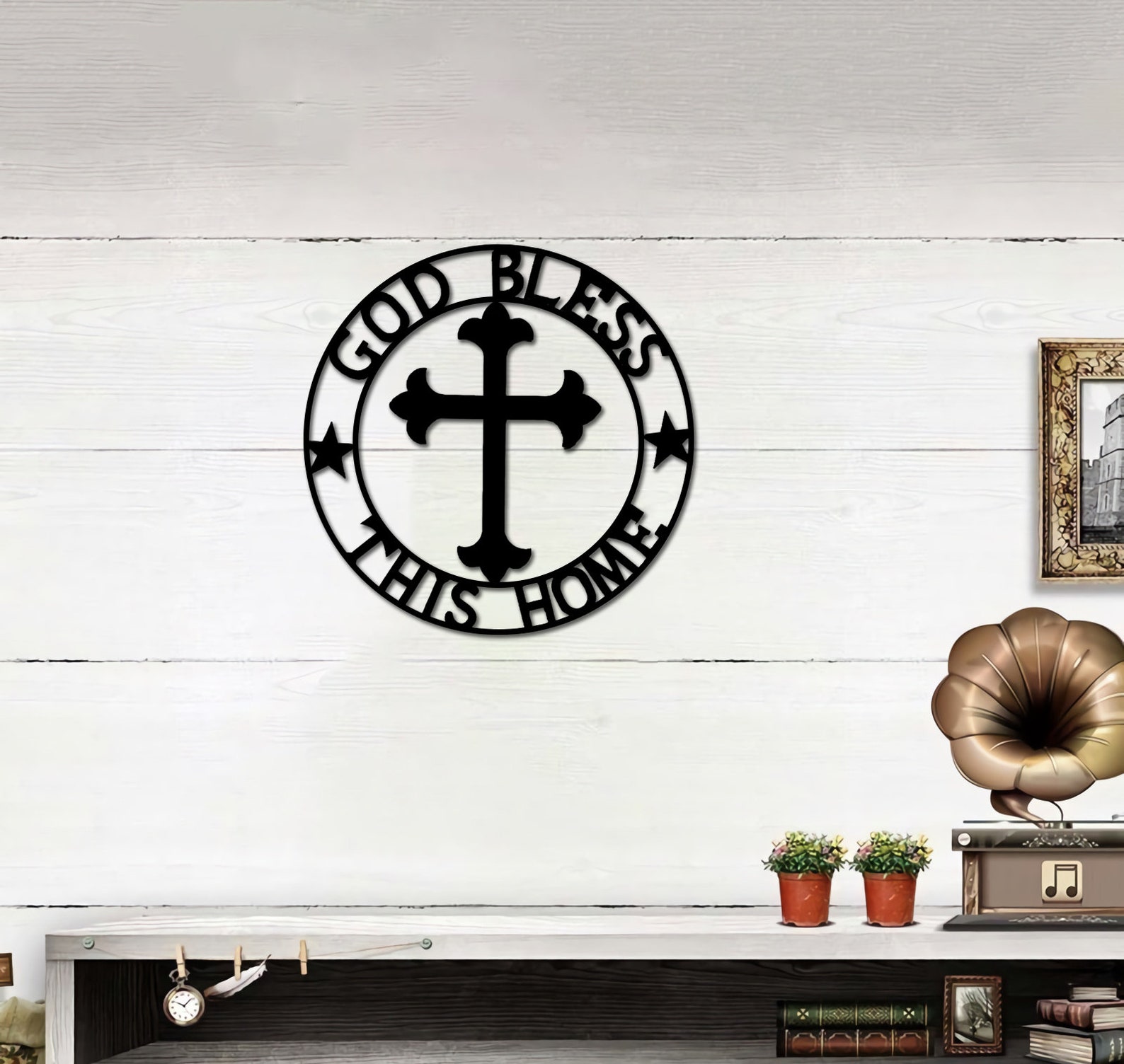 God Bless This Home Metal Sign Rustic Metal Wall Art Metal Etsy