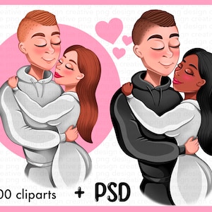 Couples Clipart VALENTINES COUPLES Boyfriend Girlfriend Couple portrait woman png, valentines day clipart Love clipart