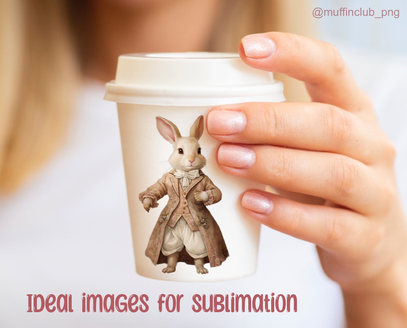 Watercolour Rabbits in Clothes Clipart, Animal Digital Prints, PNG ...