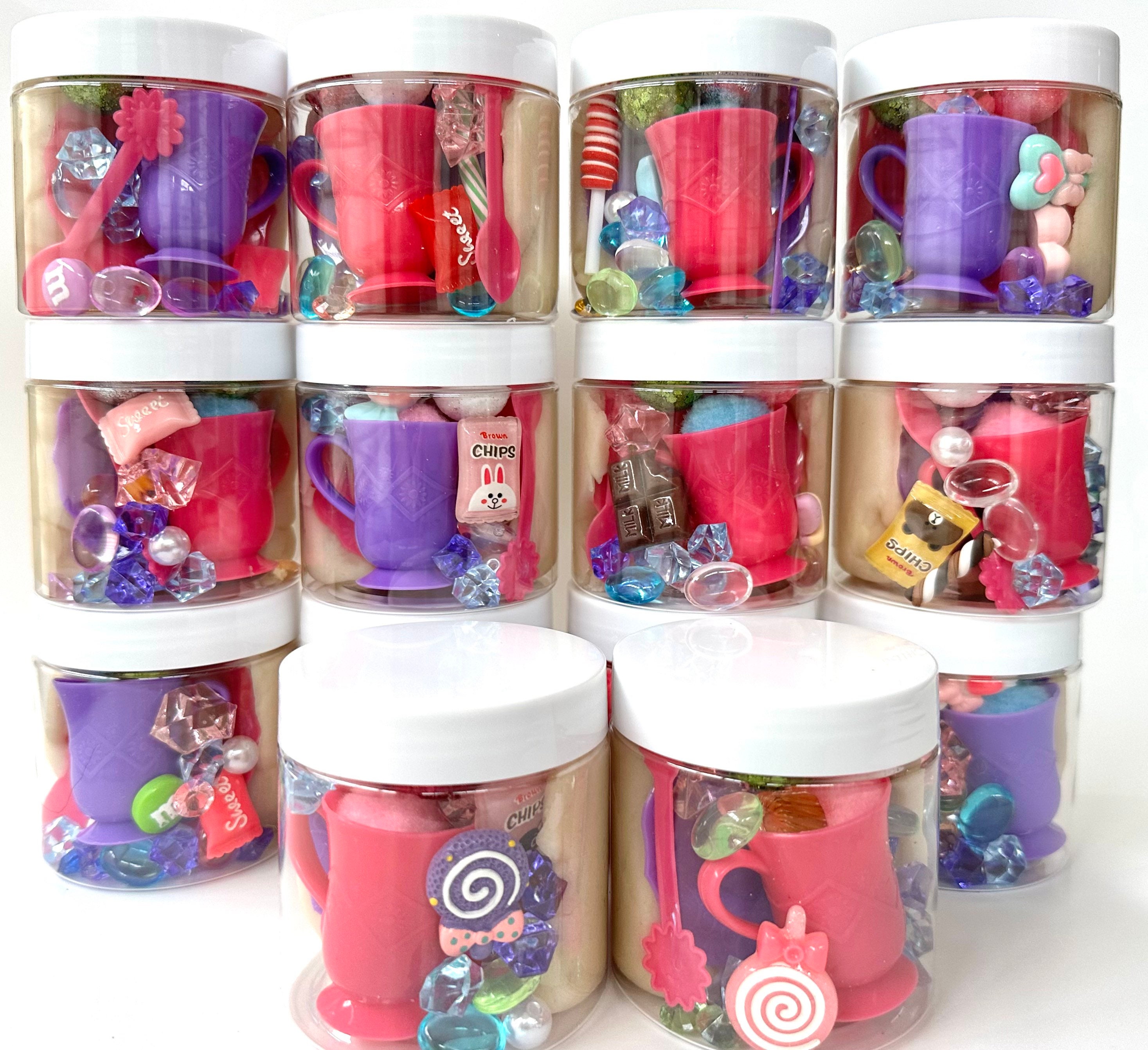 Tea Party Homemade Sensory Dough Jar | Homemade Play Dough | Playdoh | Sensory Kit | Imagination at Play | Party Favor | Travel Fun