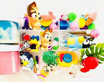 Bluey Heeler Family and Friends Sensory Dough Kit | Homemade Play Dough | Sensory Kit | Imagination at Play | Dough in a Jar | Create