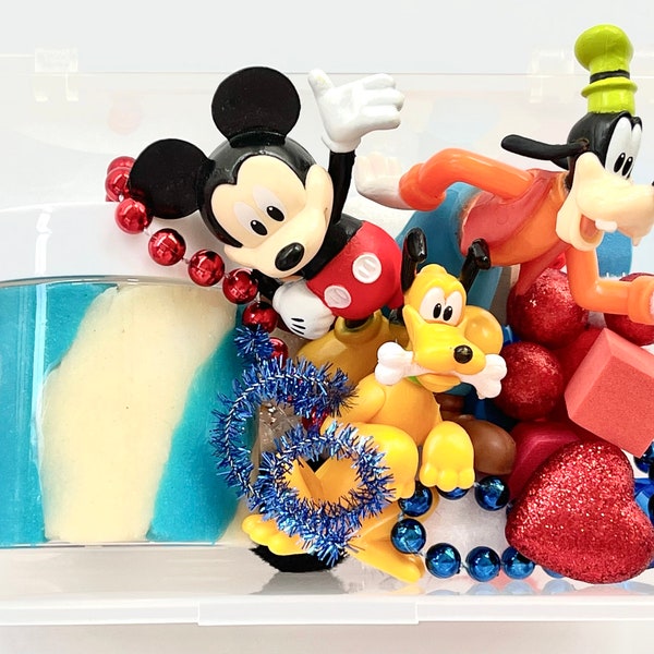 Mickey or Minnie & Friends Homemade Sensory Dough Mini Kit | Homemade Play Dough | Sensory Kit | Jar of Dough | Make Your Own | Fun Box