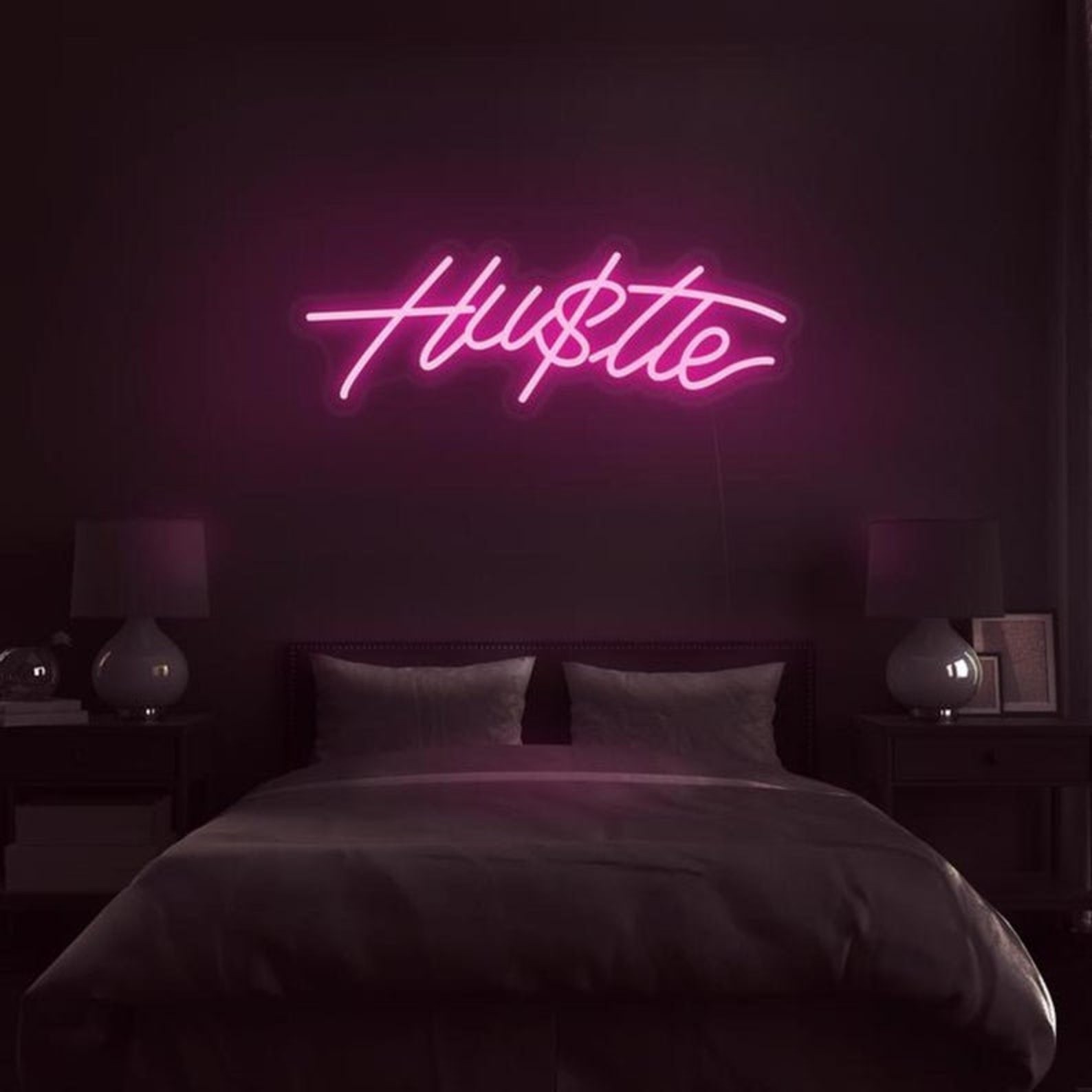 Hustle Neon Signs / Atmospheric Neon Signs / Home Neon Signs / Etsy