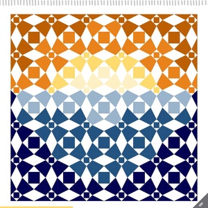 Zonsondergang op zee Quilt patroon-digitaal patroon downloaden