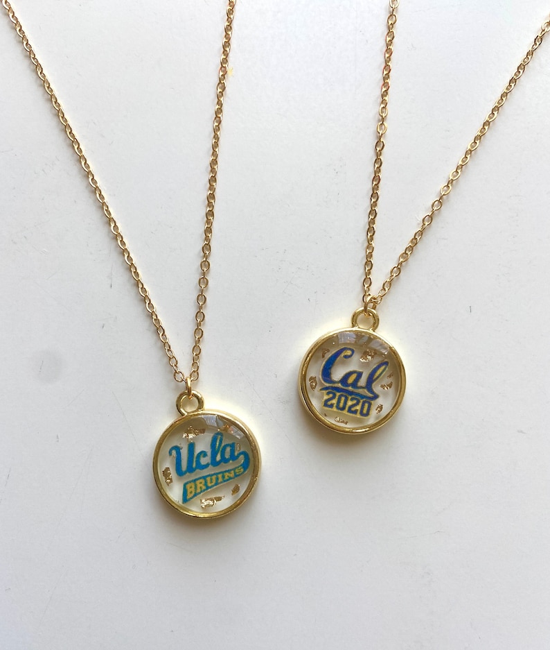 Custom College Necklace Gold/silver College Logo Necklace Etsy