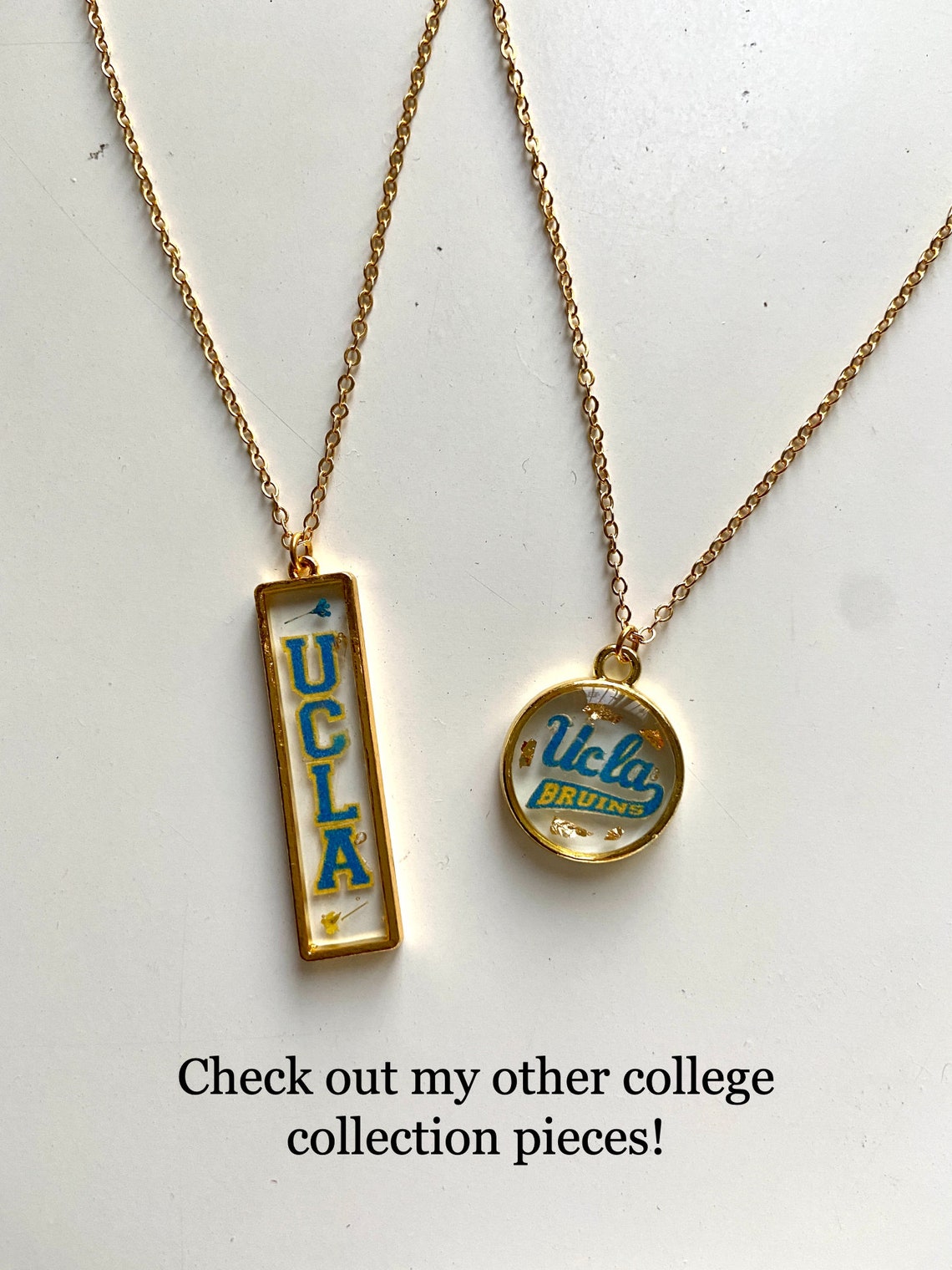 Custom College Necklace Gold/Silver College Logo Necklace Etsy