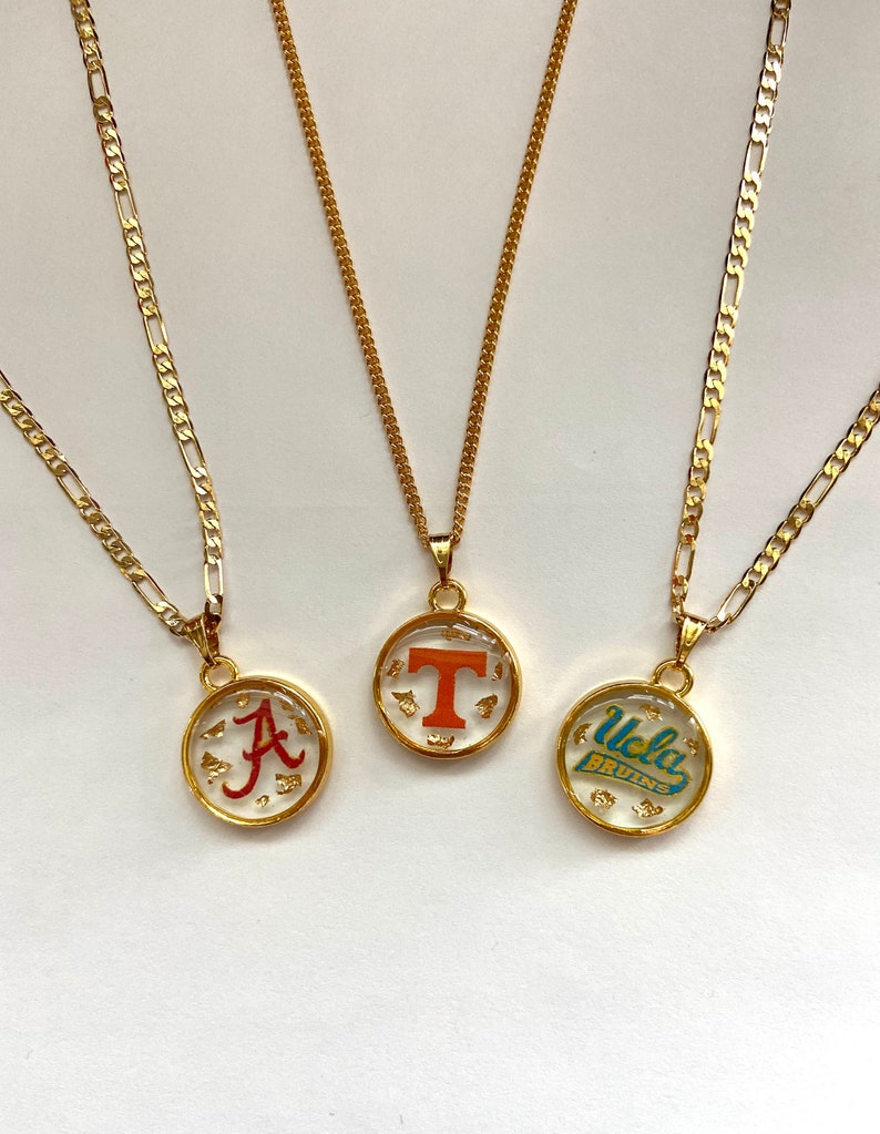 Custom College Necklace Gold/silver College Logo Necklace Etsy