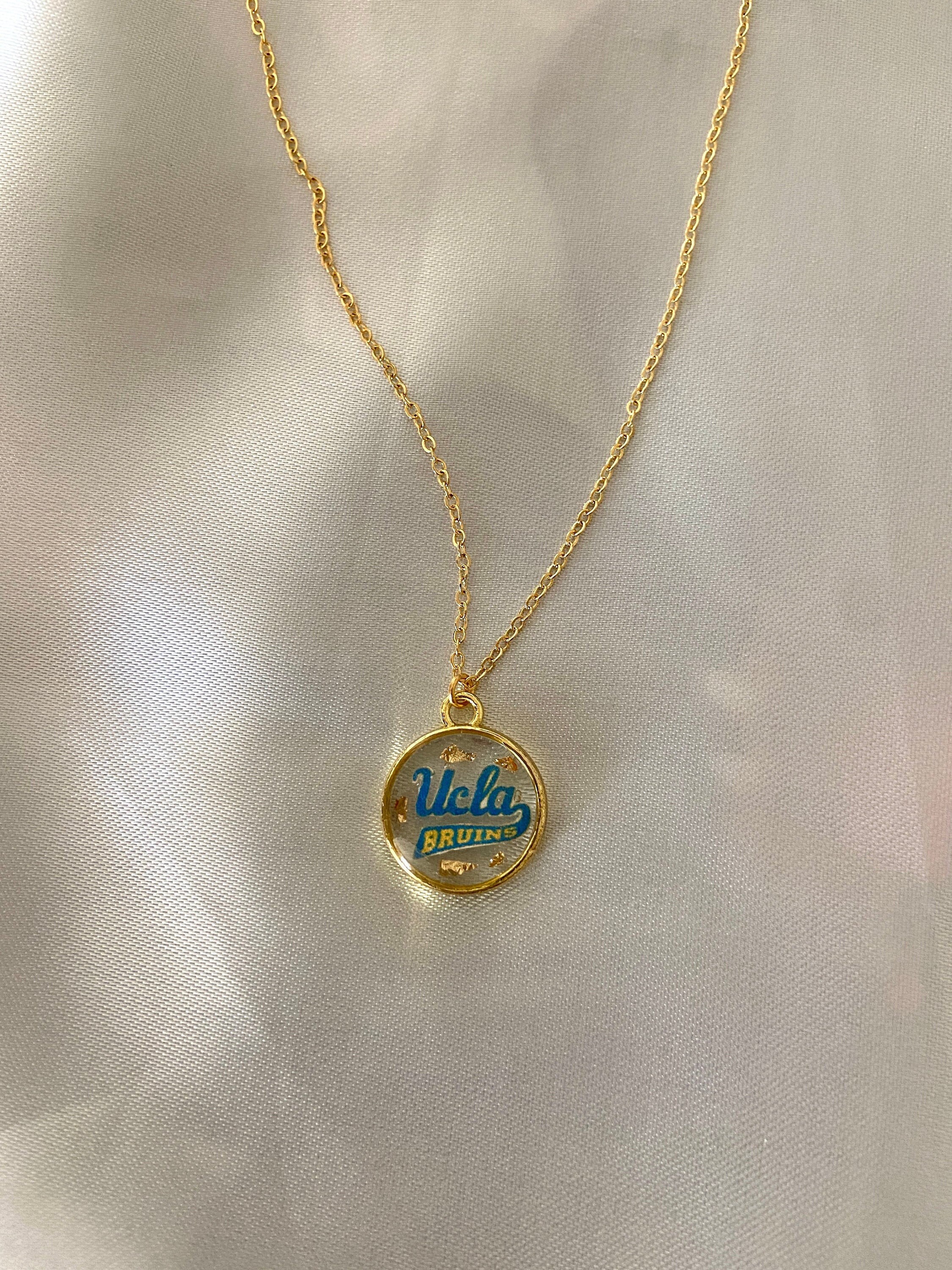 Custom College Necklace Gold/Silver College Logo Necklace Etsy