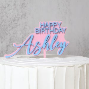 カスタムアクリルハッピーバースデーケーキトッパー：パーソナライズされたお祝い