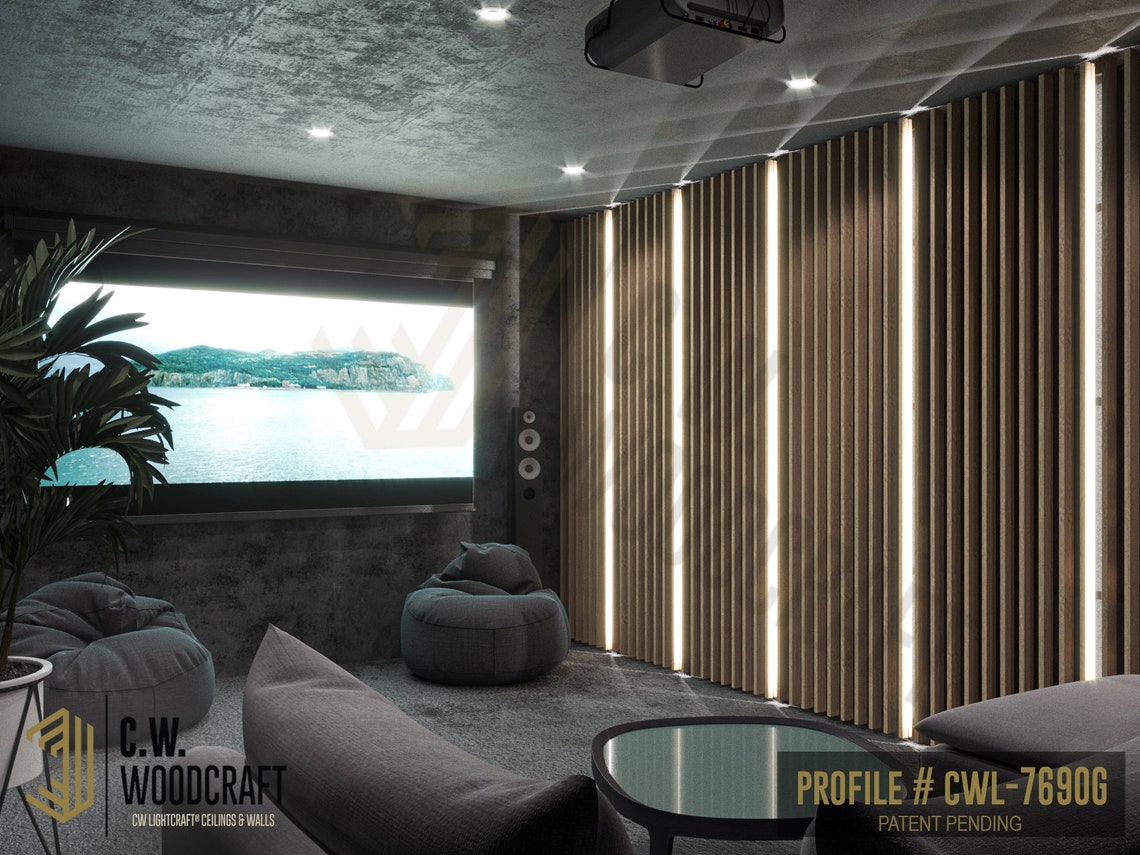 Slat wall lighting integration Model CWL7690G CW Woodcraft Etsy
