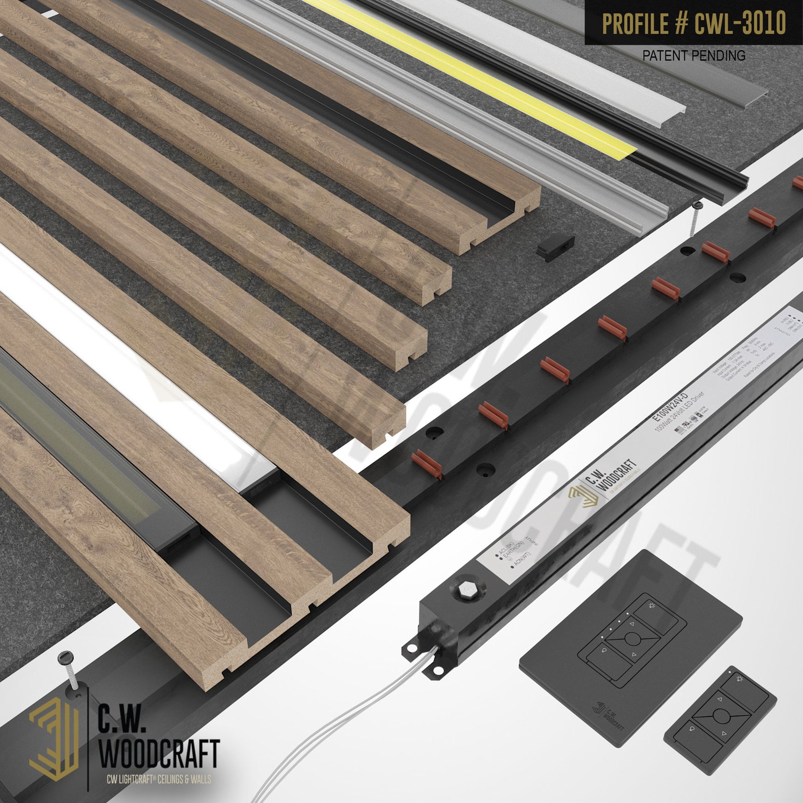 Slat wall lighting integration Model CWL3010 CW Woodcraft Etsy