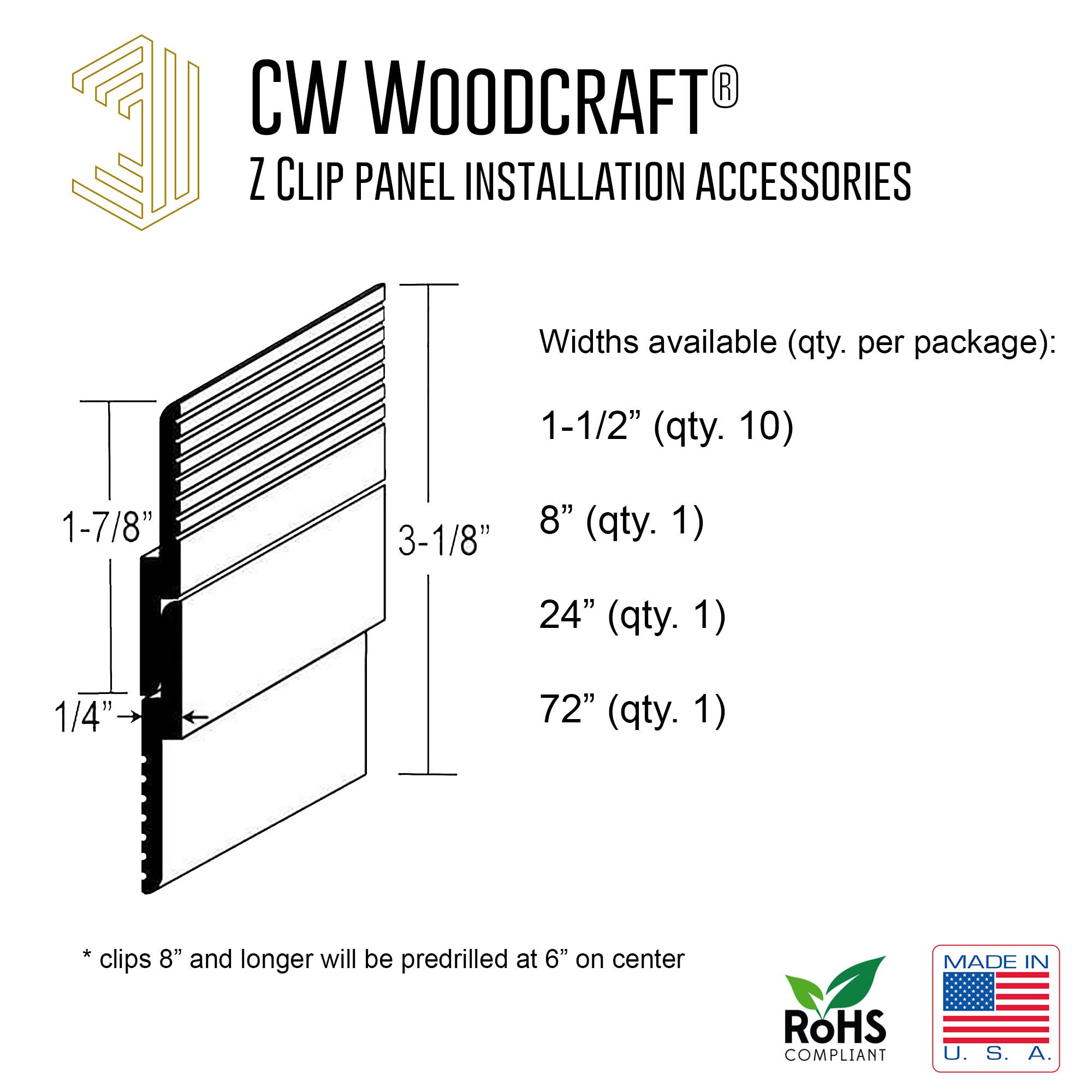 Z Clip Panel Hangers CW Woodcraft® Acoustical Panel Products Etsy