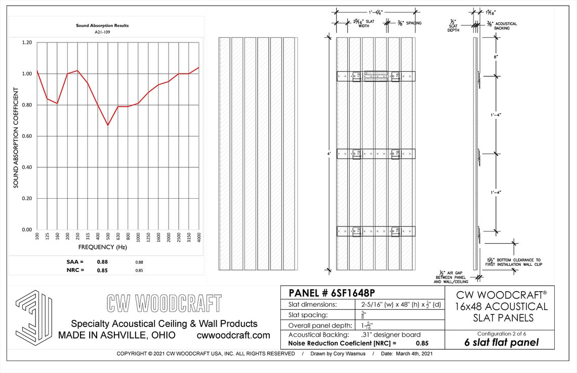 Wood Wall Slat Panel Acoustical Panels Walnut or Oak Slats Etsy