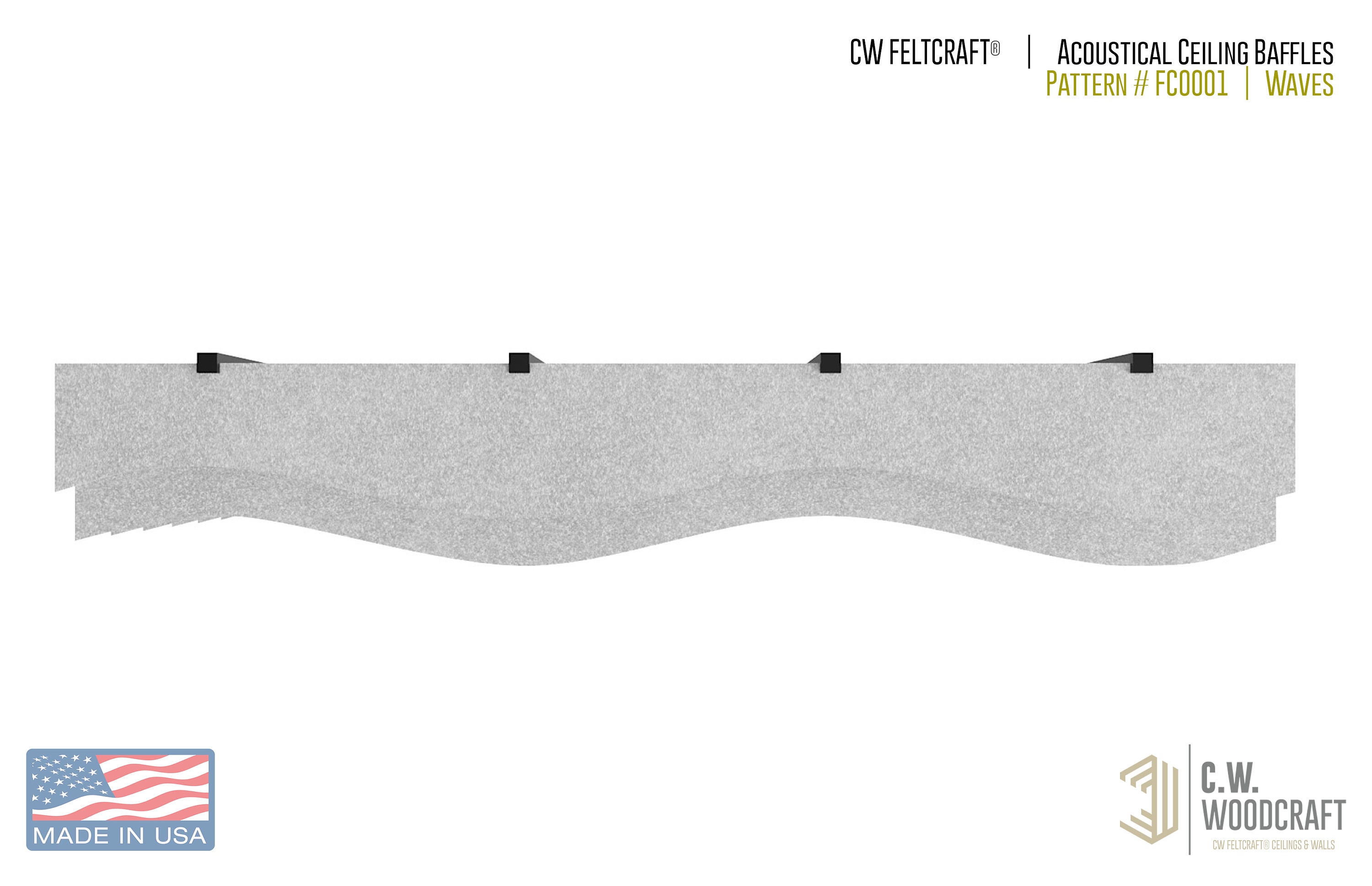 Buy CW Feltcraft® Suspended Ceiling Baffles WAVES FC0001 Acoustical