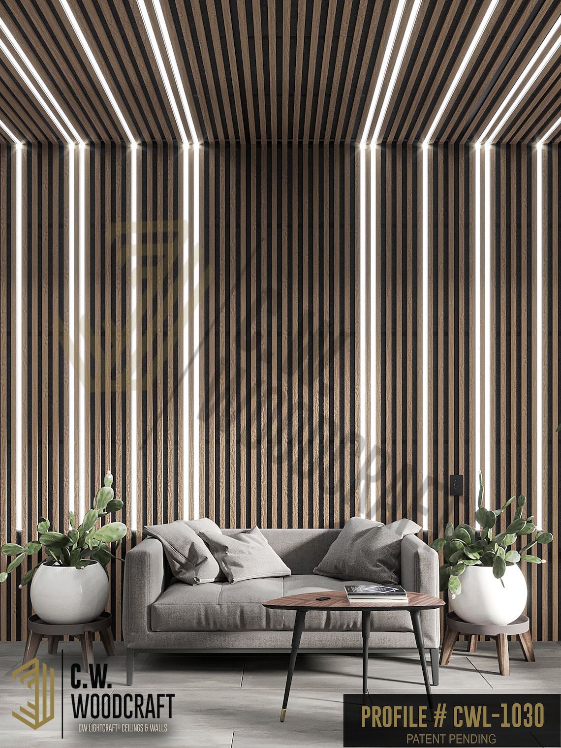 Slat wall lighting integration Model CWL3010 CW Woodcraft Etsy