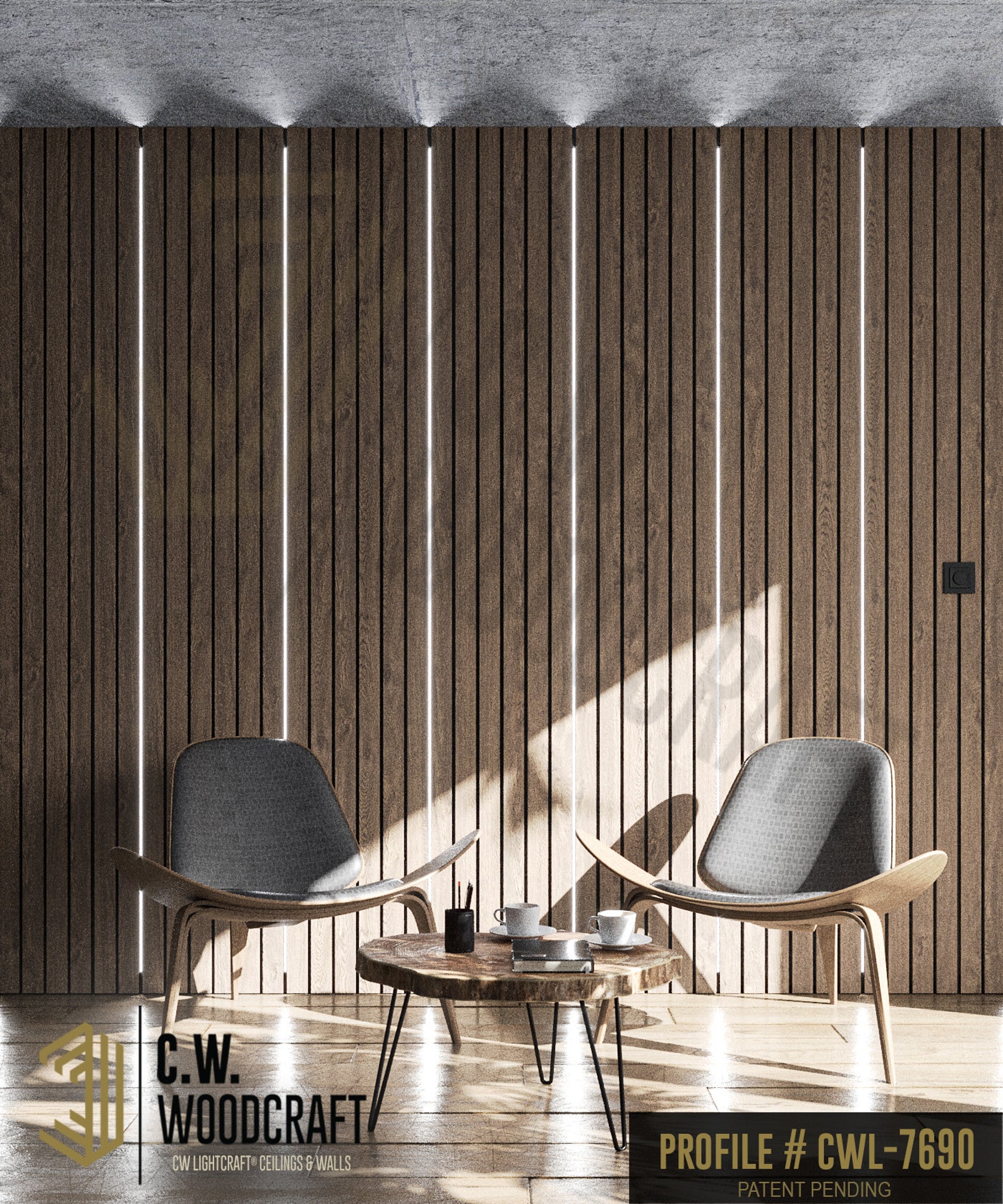 Slat wall lighting integration Model CWL7690 CW Woodcraft Etsy