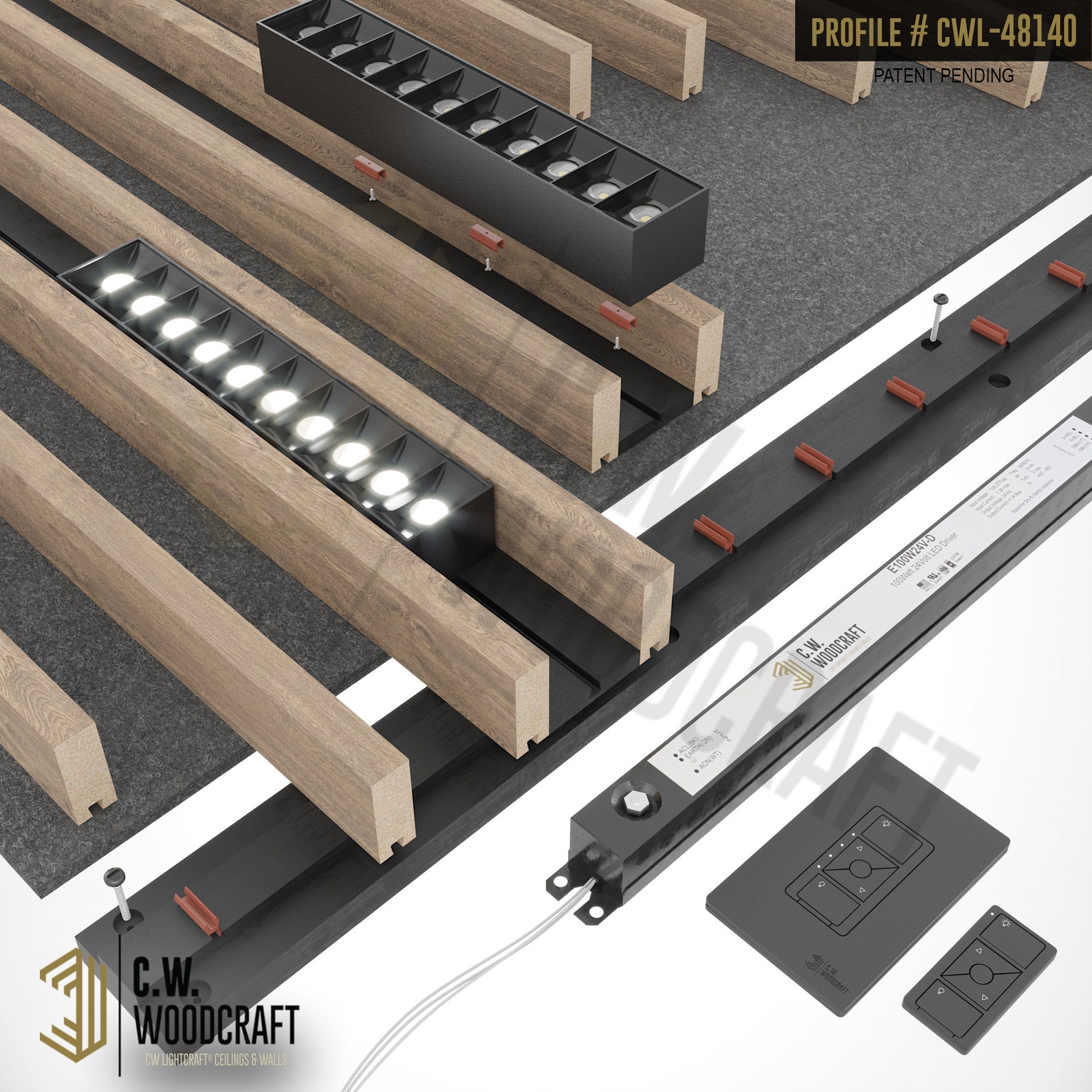 Slat wall lighting integration Model CWL48140 CW Woodcraft Etsy