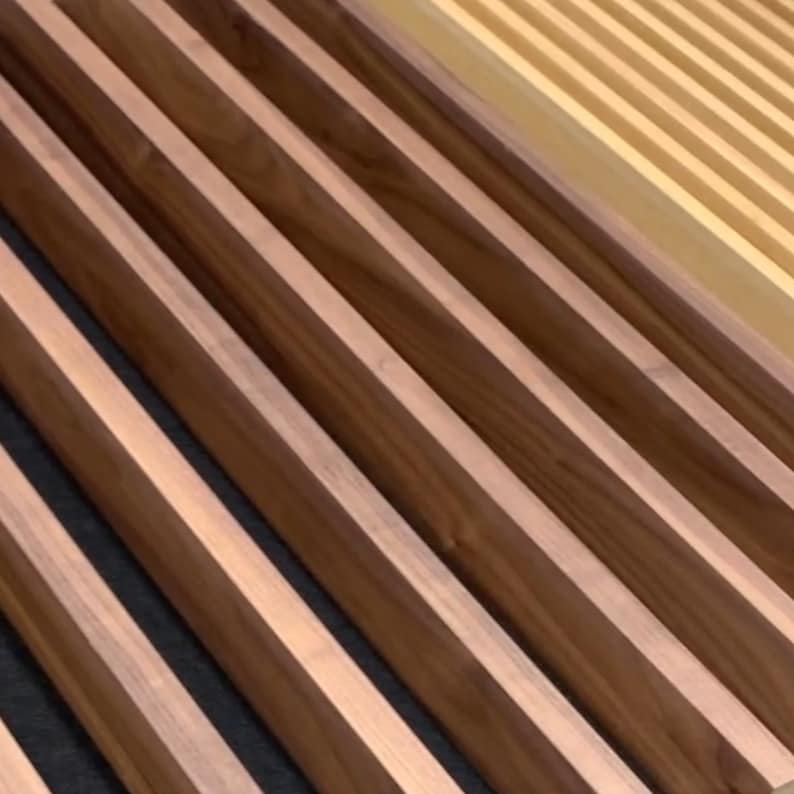 View of Bespoke Walnut Wood Ceiling | Optional Lighting Integration ...