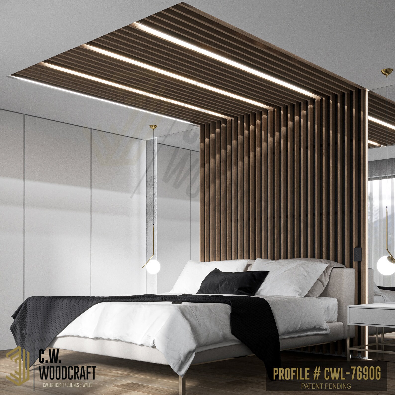 Slat wall lighting integration Model CWL7690G CW Woodcraft Etsy