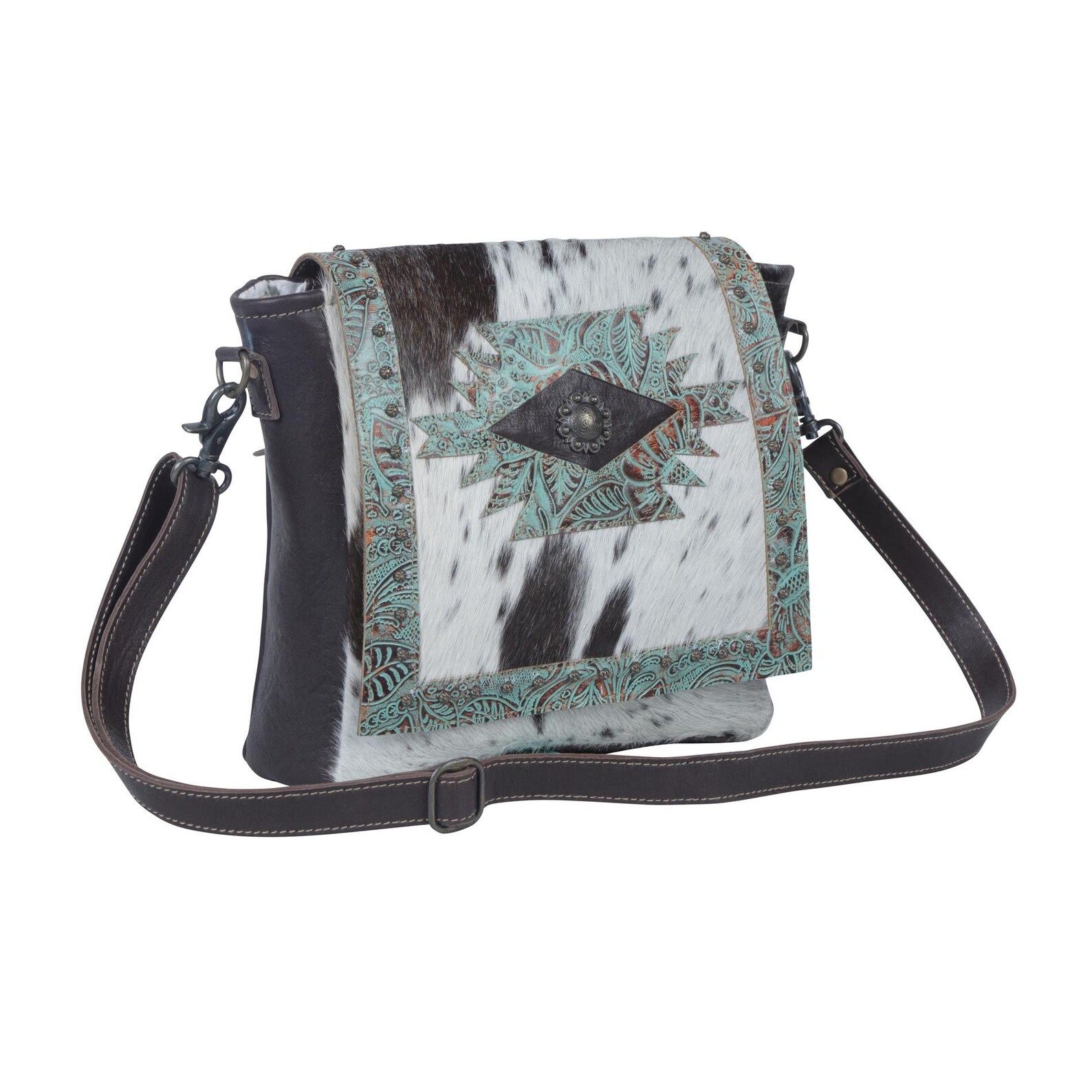 Myra Bag Teal Flowers Concealed Carry Bag Etsy