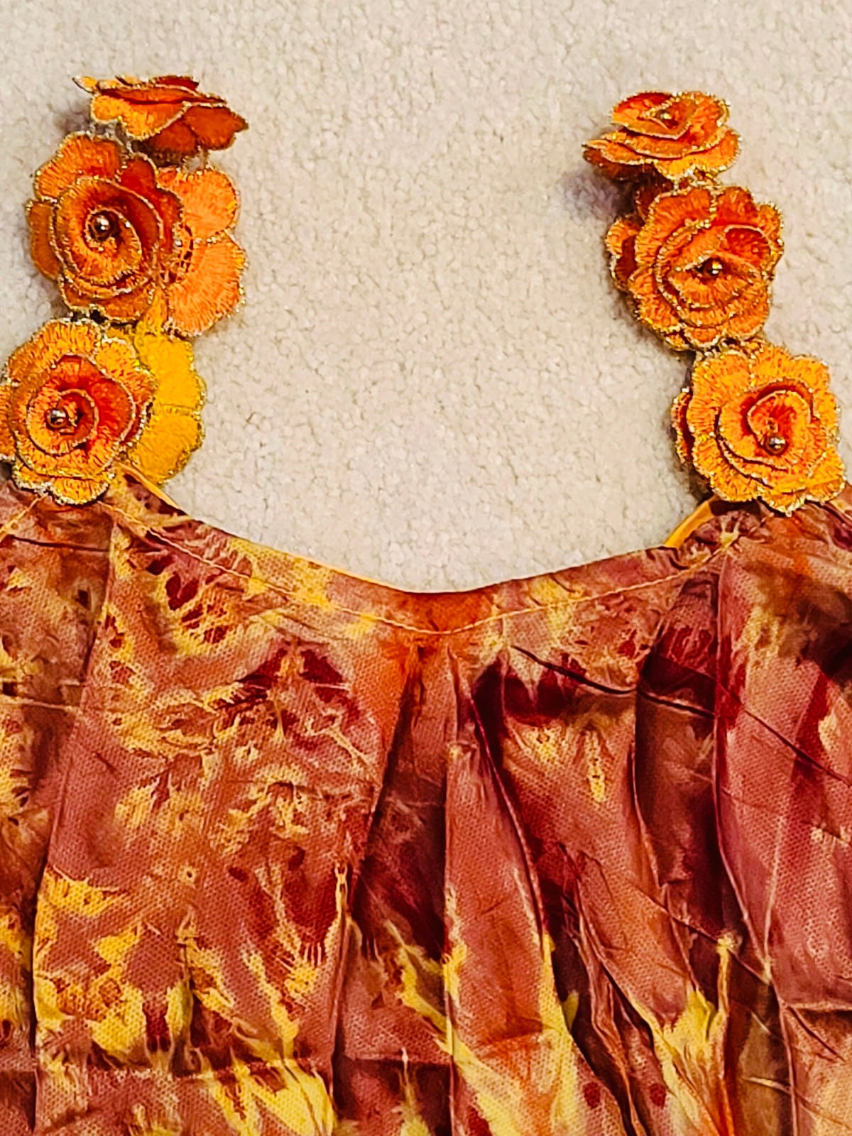 Adire/Tye Dye silk dress Summer Evening wear gown - 099